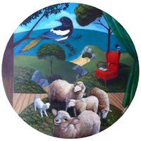 Paisaje con oveja curiosa